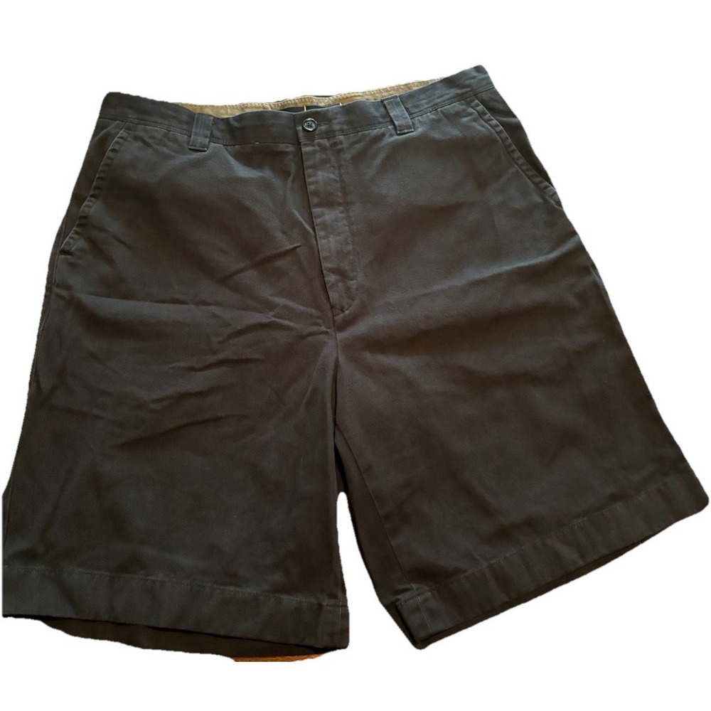 Nautica Men's Clipper Shorts Relaxed Fit, Flat Front Bermuda Sz 36 W - Black